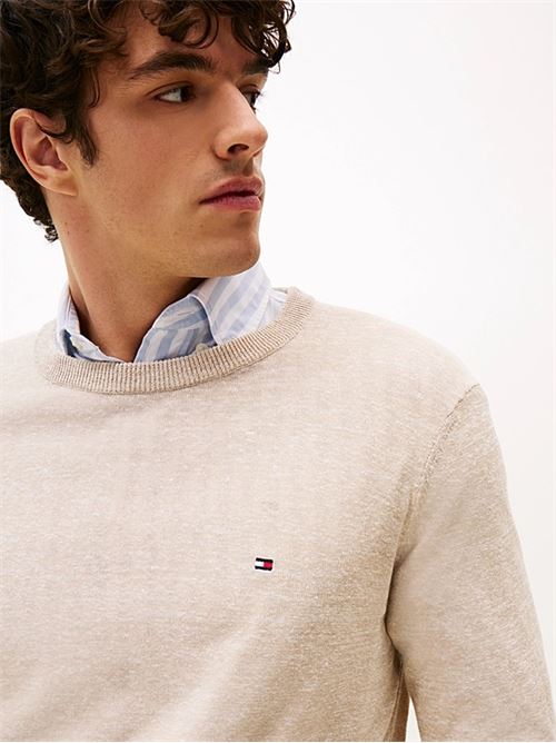 cotton linen crew neck TOMMY HILFIGER | MW0MW386030F4